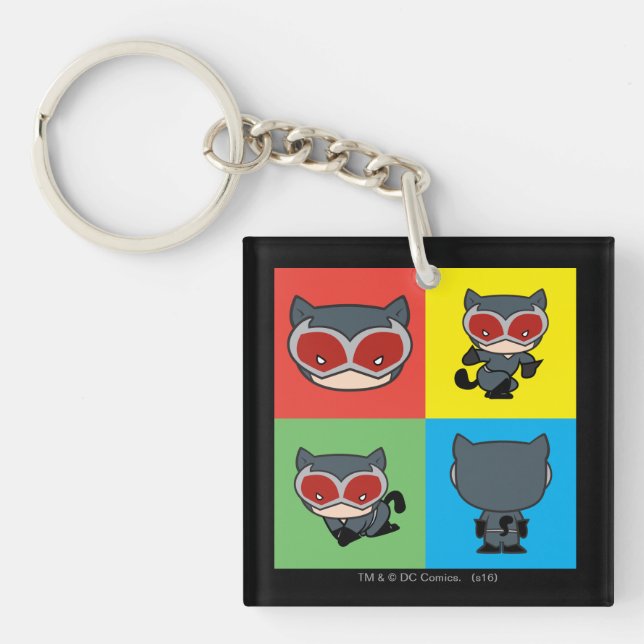 Chibi Catwoman Character Poses Keychain (Front)