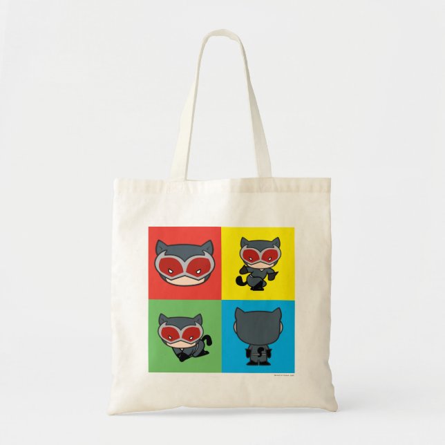 Chibi Catwoman Character Poses Tote Bag (Front)