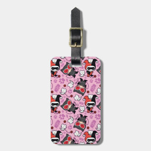 Chibi Catwoman, Harley Quinn, & Kittens Pattern Luggage Tag