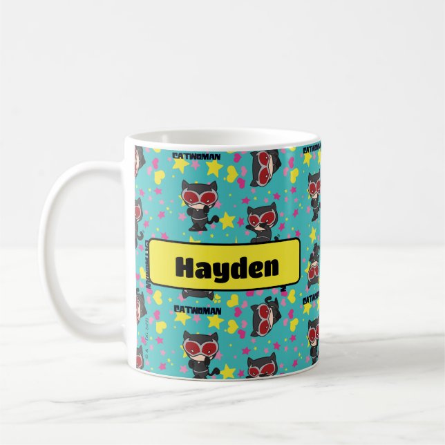 Chibi Catwoman Pattern Coffee Mug (Left)