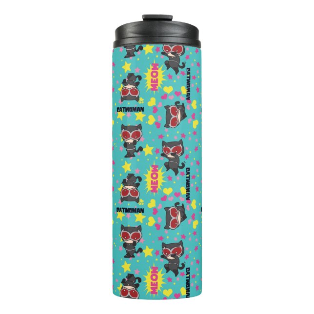 Chibi Catwoman Pattern Thermal Tumbler (Front)