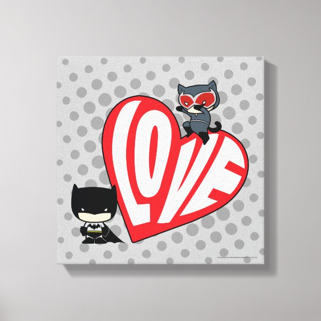Chibi Catwoman Pounce on Batman 2 Canvas Print (Front)