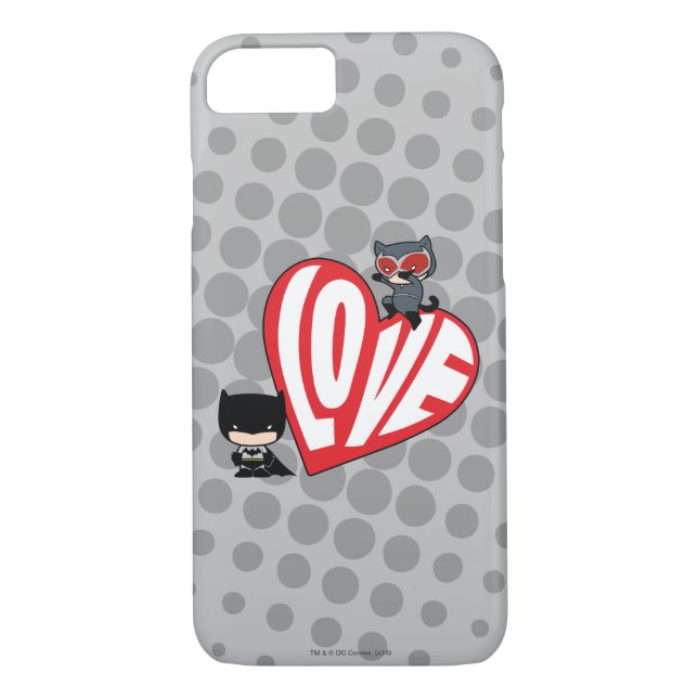 Chibi Catwoman Pounce on Batman Case-Mate iPhone Case (Back)