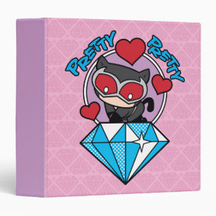 Chibi Catwoman Sitting Atop Large Diamond Binder