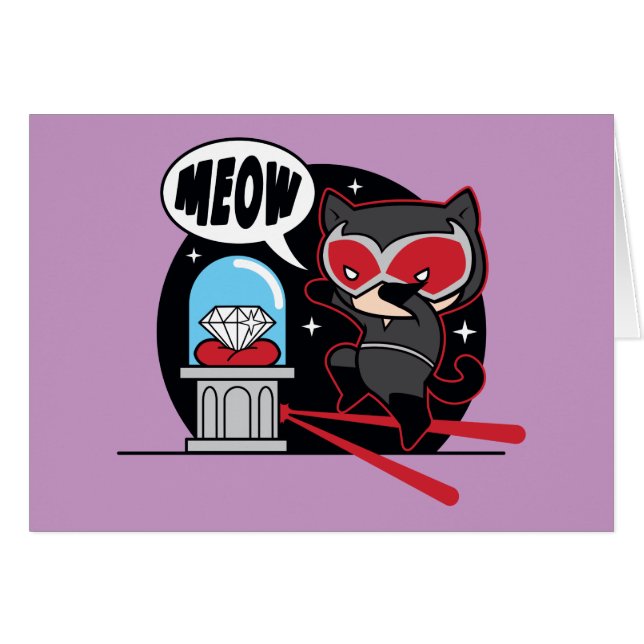 Chibi Catwoman Stealing A Diamond (Front Horizontal)