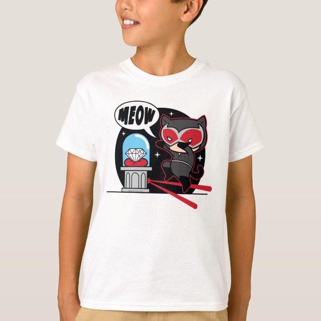 Chibi Catwoman Stealing A Diamond T-Shirt (Front)