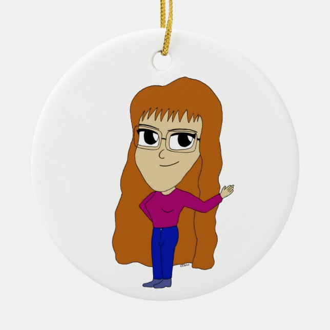chibi      ceramic ornament (Front)