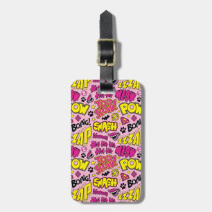 Chibi Comic Phrases and Logos Pattern Luggage Tag