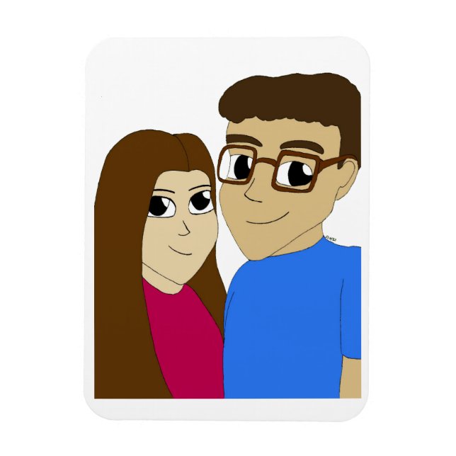 Chibi couple magnet (Vertical)