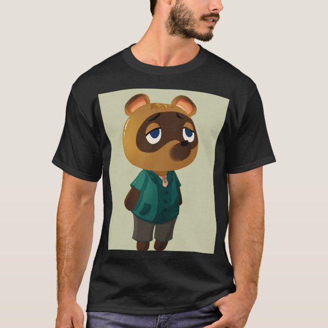 Chibi Cozy Tanuki Shopkeeper  T-Shirt (Front)
