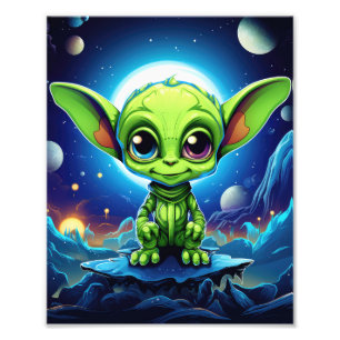 Chibi Cute Alien Photo Print