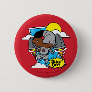 Chibi Cyborg Blast Off! 2 Inch Round Button