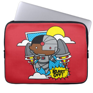 Chibi Cyborg Blast Off! Laptop Sleeve