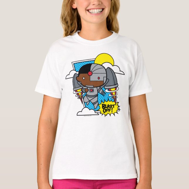 Chibi Cyborg Blast Off! T-Shirt (Front)