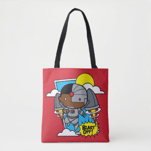 Chibi Cyborg Blast Off! Tote Bag