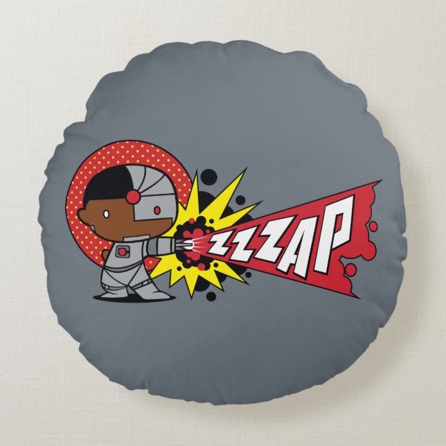 Chibi Cyborg's Cybernetic Cannon Round Pillow (Front)