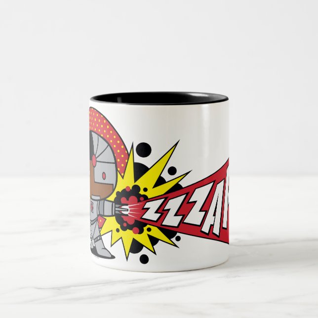 Chibi Cyborg's Cybernetic Cannon Two-Tone Coffee Mug (Center)
