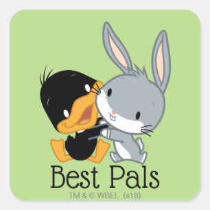 Chibi DAFFY DUCK™ & BUGS BUNNY™ Square Sticker