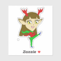 chibi dancing reindeer girl   