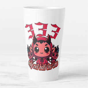 Chibi Devil - 333 Only evil half the time Latte Mug