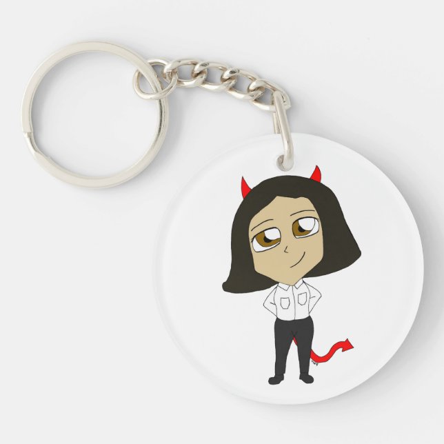 chibi devil girl keychain (Front)