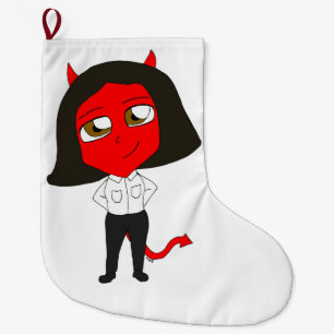 chibi devil girl large christmas stocking