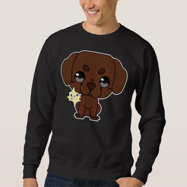 Chibi Doggo Pupper Chocolate Lab Sweatshirt (Front)