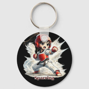 Chibi Dojo Sparring Breaking Keychain