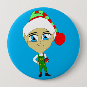 chibi elf  4 inch round button