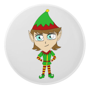 chibi elf  ceramic knob