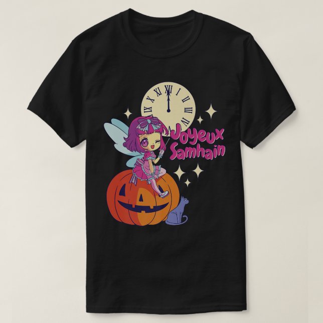 Chibi fairy godmother pumpkin halloweenT-Shirt T-Shirt (Design Front)