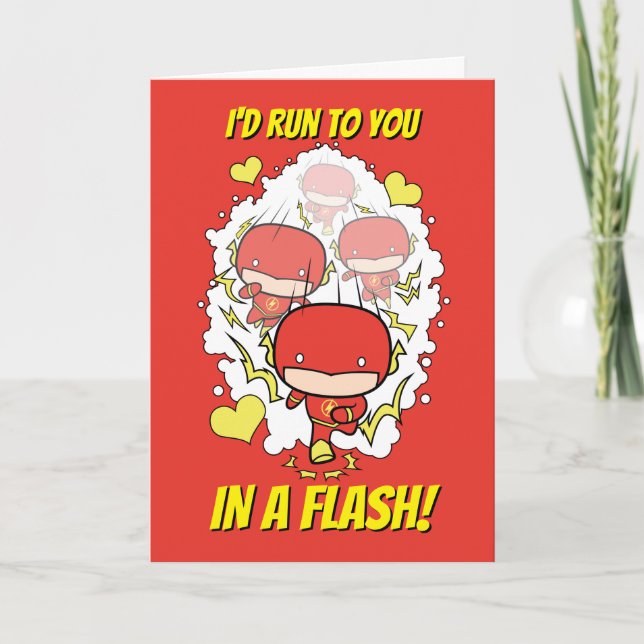 Chibi Flash - I'd Run To You In A Flash Valentine Holiday Card (Front)