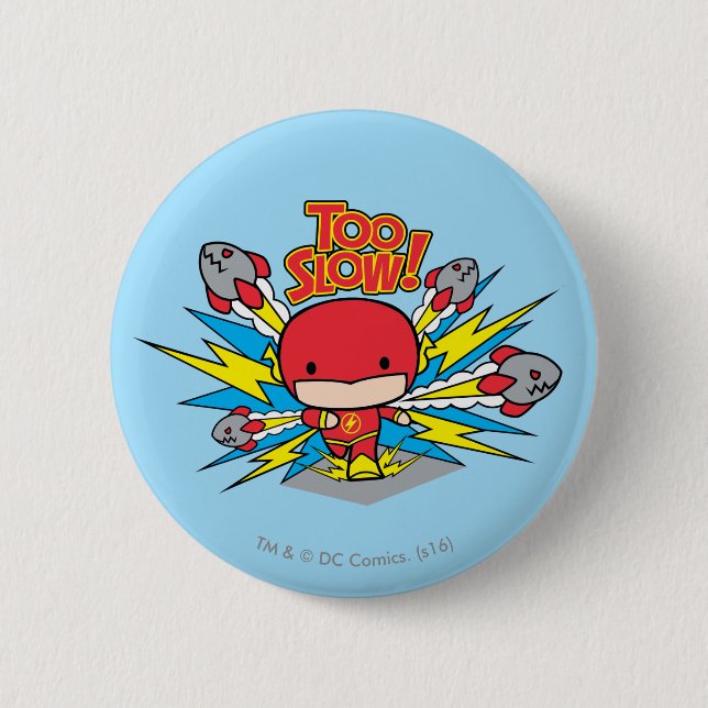 Chibi Flash Outrunning Rockets 2 Inch Round Button (Front)