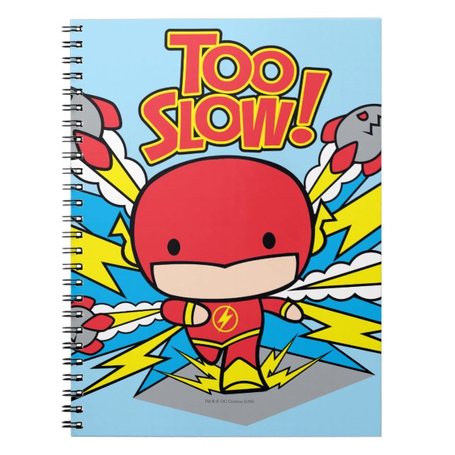 Chibi Flash Outrunning Rockets Notebook (Front)