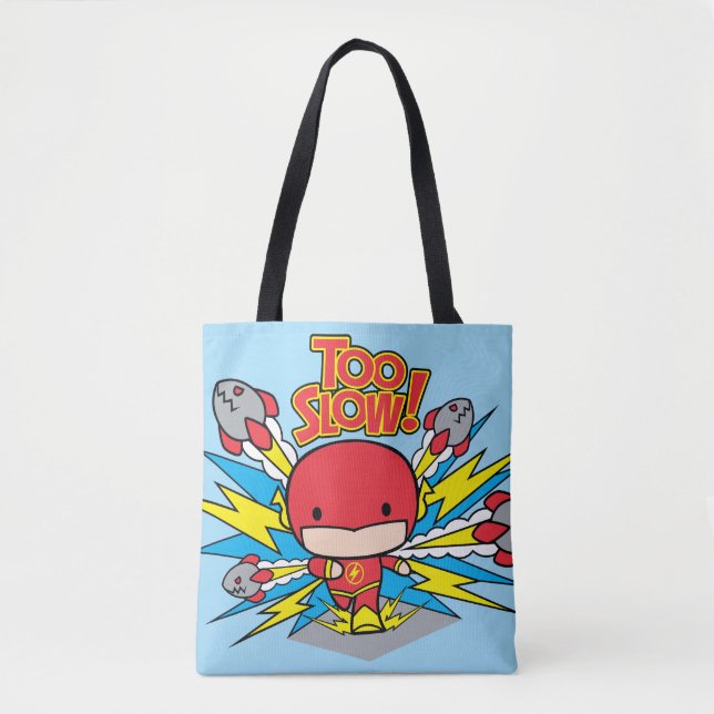 Chibi Flash Outrunning Rockets Tote Bag (Front)