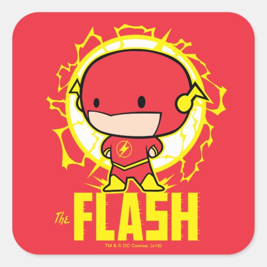 Chibi Flash With Electricity Square Sticker