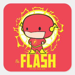 Chibi Flash With Electricity Square Sticker