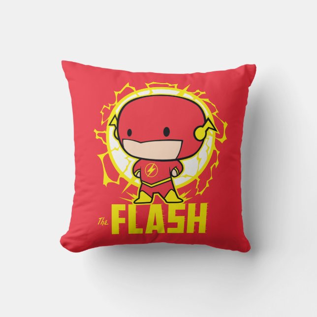 Chibi Flash With Electricity Throw Pillow (Front)