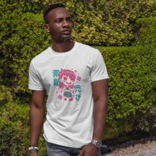 Chibi Floral Anime Girl  T-Shirt
