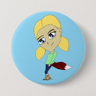chibi foxy girl  3 inch round button