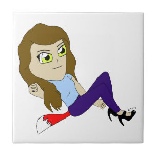 chibi foxy girl    ceramic tile