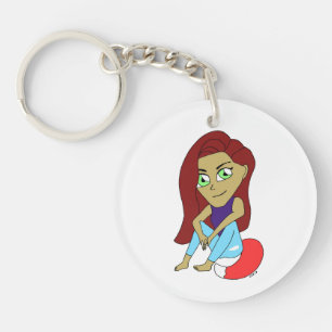 chibi foxy girl keychain