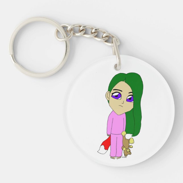 chibi foxy girl  keychain (Front)