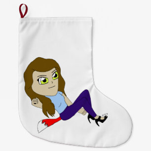 chibi foxy girl   large christmas stocking