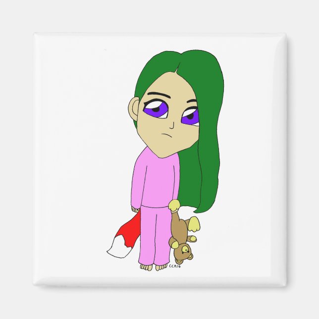 chibi foxy girl   magnet (Front)