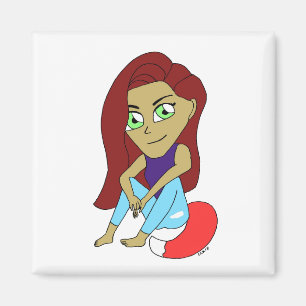 chibi foxy girl magnet