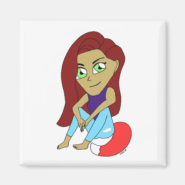 chibi foxy girl magnet (Front)