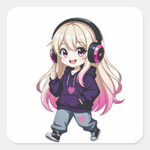 Chibi Funny Square Sticker