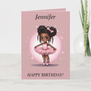 Chibi Girl dreads Ballerina carte d'anniversaire