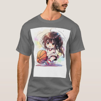 chibi girl play basketball T-Shirt